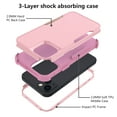 thumbnail image 3 of Mantto for iPhone 13 Case, Heavy Duty Shockproof Drop Protective Hybrid 3 Layer Full Body Rugged Military Grade Protection Hard PC Phone Cover For iPhone 13, Pink, 3 of 5