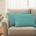 thumbnail image 3 of Outdoor Waterproof Pillow Covers Teal Green Solid Color Decorative Throw Pillow Protectors,Pillowcase Cushion Cases for Patio Sofa Garden Couch,20x12in,Pack of 2, 3 of 14
