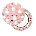 thumbnail image 2 of Naloa Cute Pink Snowman Cat Round Bar Stool Cushion Cover 12-14 inch, Fits Kitchen, Office, Restaurant Chairs - {sizeName}13 inch, 2 of 7