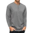 thumbnail image 2 of Thrilos Sweatshirts for Men Henley Casual Long Sleeve Shirts Lightweight Front Placket Fit T Shirts, 2 of 7