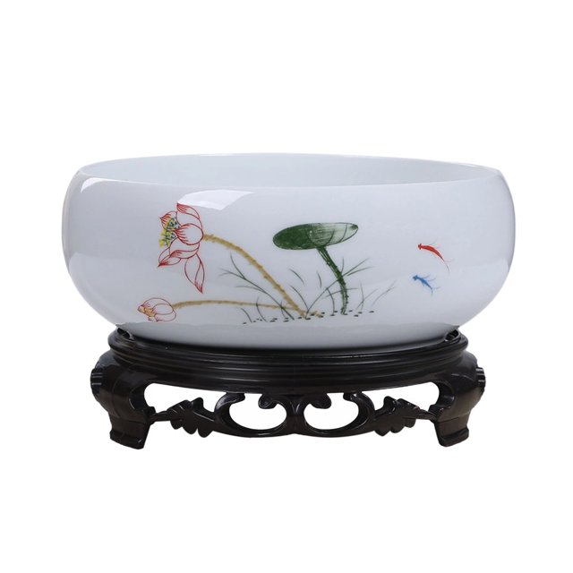 Maceta de cerámica china para interior con soporte para plantas y flores, ideal para bonsáis hidropónicos, para oficina, jardín, interior y exterior.