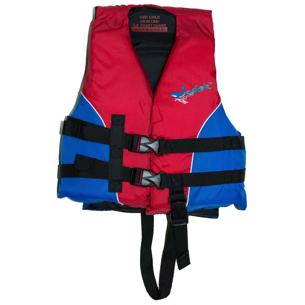 Surf Gear US Coast Guard Approved Child's Life Vest (3050 lb) (Red