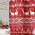 thumbnail image 6 of 2 Pcs Velvet Tier Curtain, Rod Pocket Christmas Tree Deer Print Small Curtain, 6 of 7