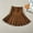 7-Coffee, variant on Girls Mini Skirts High Elastic Waisted Tiered Smocked Ruffle Skirt Casual Solid Color Fake Two-Piece Anti-Exposure Pleated Skirt Pants (4-13 Years)