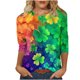 thumbnail image 3 of TaTaai Fashion Women's Printed Round Neck 3/4 Sleeve T-shirt Fashionable Blouse Tops Gift, 3 of 5