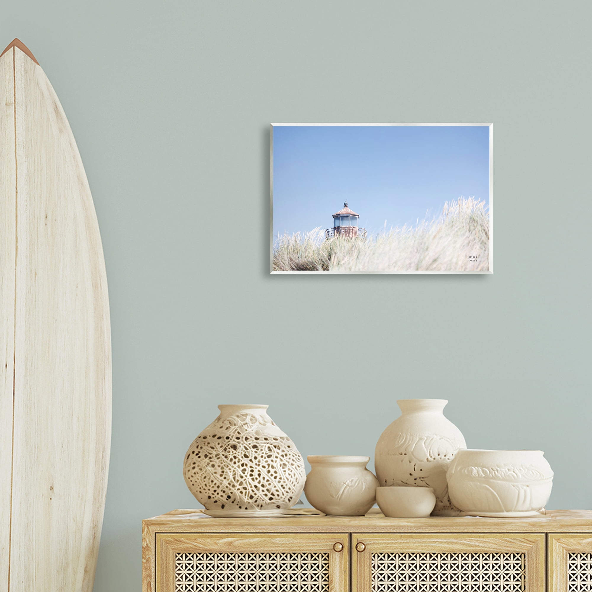 Stupell Industries Peering Over Lighthouse Landscape Photography Unframed Art Print Wall Art, 19 x 13