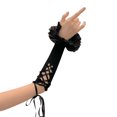 thumbnail image 3 of Gupgi Gants en Dentelle Sans Doigts pour Femmes Manches Gothiques avec Nœud Papillon, 3 of 7