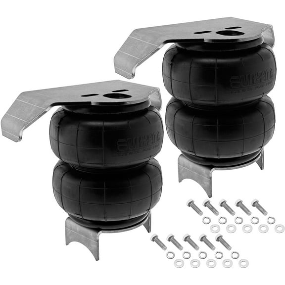 Vixen Air 1/2" NPT Single Air Port Suspension Air Spring/Air Bag with Internal Bump Stop and Universal Brackets Dual Pack VXD2600SDP/BB