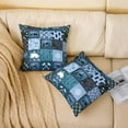 thumbnail image 2 of Bear Throw Pillow Covers 18"x18" Set of 2 Soft Cute Elk Print Throw Pillowcases for Teens Farmhouse Wild Animals Style Pillow Cases Cushion Covers Plaid Grid Geocmetric Blue Black Cushion Cases, 2 of 6