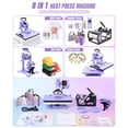 thumbnail image 6 of Adnoom 8 in 1 Heat Press 12x15, 360° Swing Away Heat Press Machine, Digital Shirt Press Machine for Mug Hat Plate Cap, Purple, 6 of 9