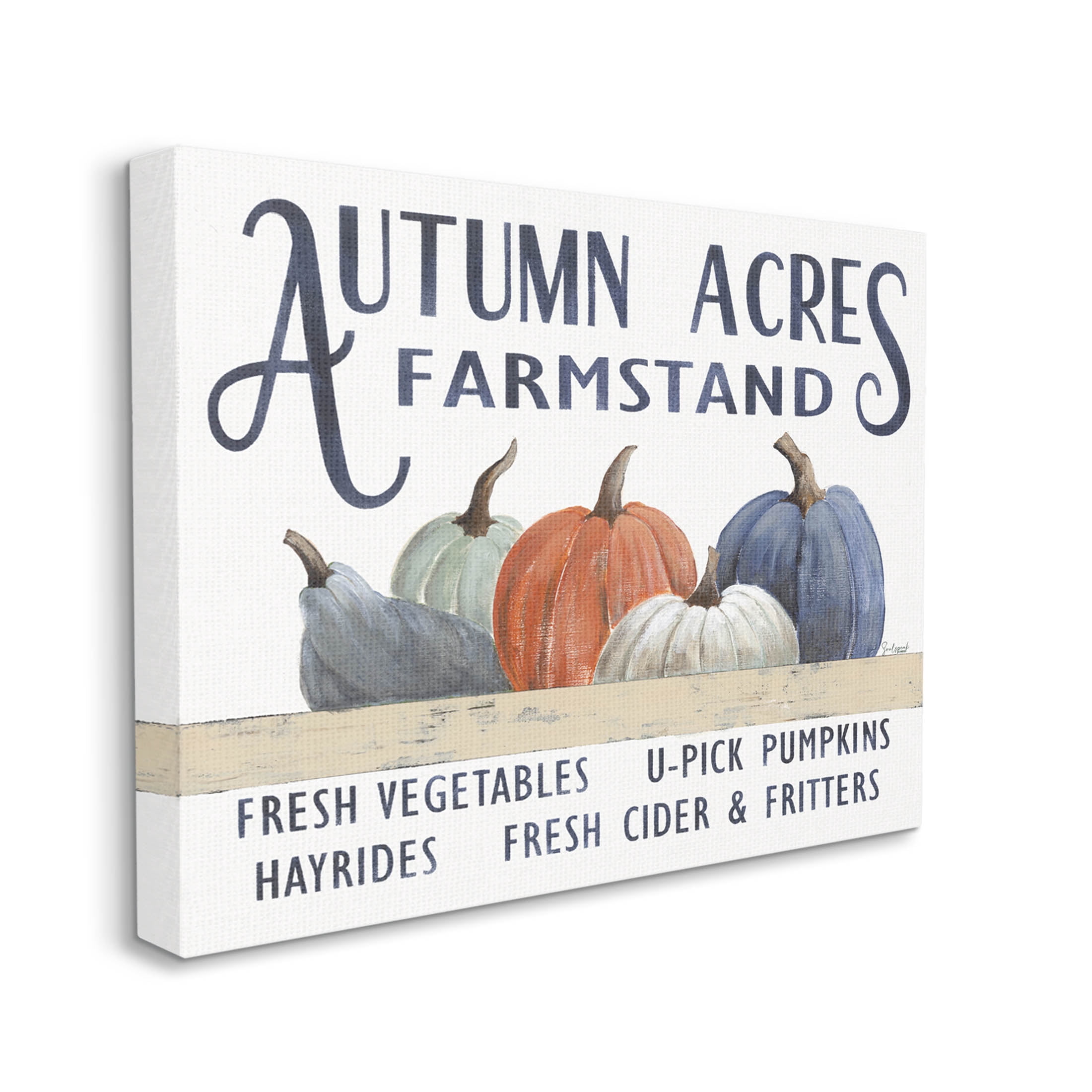 Autumn Acres Farmstand Fall Signage Holiday Graphic Art Gallery Wrapped Canvas Print Wall Art