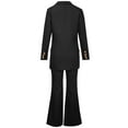 thumbnail image 4 of Womens 2 Piece Outfits Casual Business Blazer with Pants Suits Double-Breasted Long Sleeve Jacket and Flared Pants, 4 of 5
