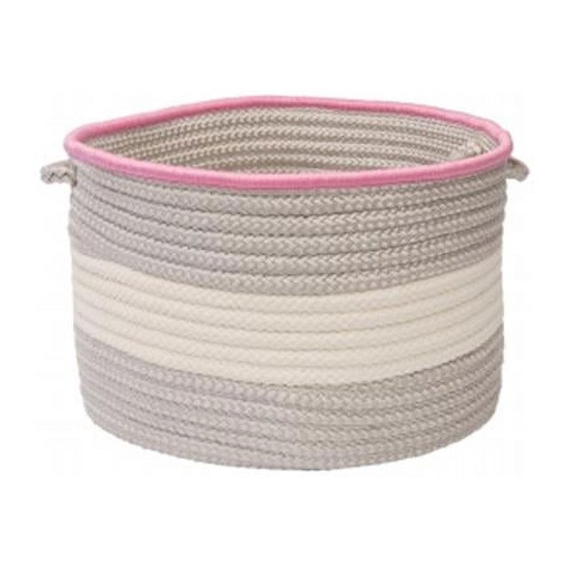 Panier Rond en Bloc de Couleur - Ombre/rose 14''x10''