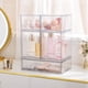 thumbnail image 3 of Juego de 4 cajones de almacenamiento apilables, contenedores organizadores de plástico transparente para suministros de baño, ideal para organización de gabinete, despensa, cuarto de, 3 of 8