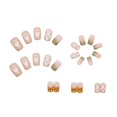 thumbnail image 2 of 24pcs Long Press On Nails Cute Pink Checkerboard & Tiger Design Fake Nails Full Coverage, 2 of 4