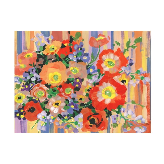 Trademark Fine Art Ania Zwara Folk Bouquet Canvas Wall Art