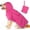 Fuchsia, variant on HQREA Dog Raincoat with Clear Hooded Waterproof Reflective Rain Jacket Double Layer Doggy Coat for Dogs