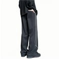 thumbnail image 3 of Dovford Men's Drawstring Elastic Waist Baggy Sweatpants Y2K Loose Wide Leg Long Pants with Pocket, 3 of 6