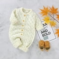 thumbnail image 4 of Hpgjzj Newborn Baby Girl Cable Knit Sweater Romper Jumpsuit Long Sleeve Buttons Bodysuit Winter Clothing 2024, 4 of 7