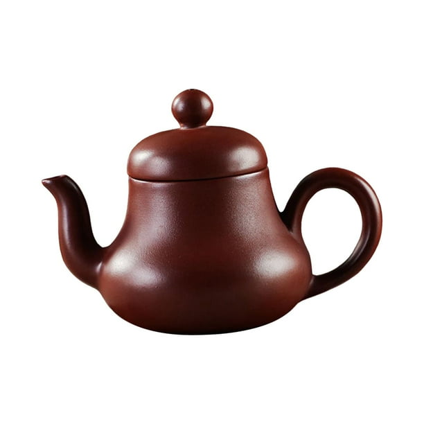 Tetera de arcilla morada portátil con tapa, práctica tetera de cerámica roja Estilo B