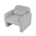 thumbnail image 4 of Hassch Teddy Fleece Upholstered Single Sofa Chair with Pillow, Cozy Cushioned Armchair for Living Room, Bedroom, Reading Nook (Gray), 4 of 8