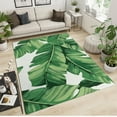 thumbnail image 2 of Modern Fashion Small Area Rug, Rainforest Plant Green Banana Leaf Pattern Tropical Outdoor Rugs, Washable Non-Shedding Comfy Carpet for Indoor Studio Room Decor Mats 4ft x 6ft, 2 of 6