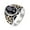 Gold and Silver, variant on Men's Stainless Steel Vintage Personality Oval Black Agate Gemstone Ring Princess Cut Crystal Charm Wedding Bands Gold Size 12