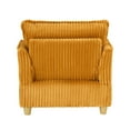 thumbnail image 6 of 36" Small Chaise Lounge Indoor, Modern Corduroy Sleeper Chair with Ottoman and Armrests, Single Sofa Chair with Thick Cushion for Living Room, Yellow, 6 of 7
