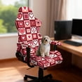 thumbnail image 3 of Xoenoiee Heart Love Grid Pattern Universal Gaming Chair Cover with Armrest Covers, Stretchable Non-Slip Fabric Gaming Chair Protector Valentine's Day Decor for Reclining, Swivel & Boss Chairs, 3 of 7