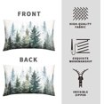 thumbnail image 3 of Watercolor Dark Green Christmas Tree Lumbar Pillow Covers 12x20 Set of 2 Winter Rustic Nature Forest Throw Pillow Covers Xmas Pine Trees Linen Pillow Cases for Farmhouse Living Room Decor, 3 of 6