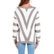 thumbnail image 2 of Suéter PRETTYGARDEN 2025 para Mujer con Cuello en V a Rayas Gris Talla M, 2 of 7