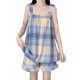 thumbnail image 1 of Traje a cuadros azul (talla única) pijama de verano para mujer, dulce estilo universitario, traje corto con tirantes de encaje a cuadros en contraste, ropa para el hogar, 1 of 8