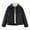 Black, variant on WRKEKC Winter Coats for Women Solid Color Long Sleeve Notched Collar No Hood Casual Padded Jacket for Women Daily Wear Outerwear
