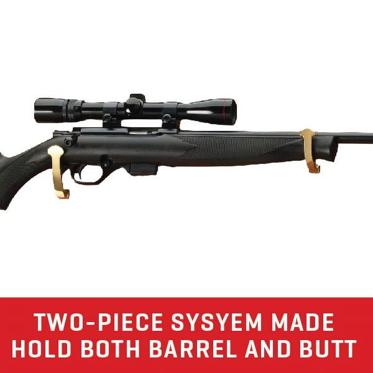 Allen Company Brass Wall Mount Gun Hanger Hook Set, Fits Most 12,20-Gauge & Firearms
