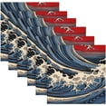 thumbnail image 6 of Sea Waves Cloth Napkins Set of 1,20x20 Inches Napkins Cloth Washable Reusable Soft for Dinner,Wedding,Parties,Home Dinner,Tableative Decor Gift, 6 of 7