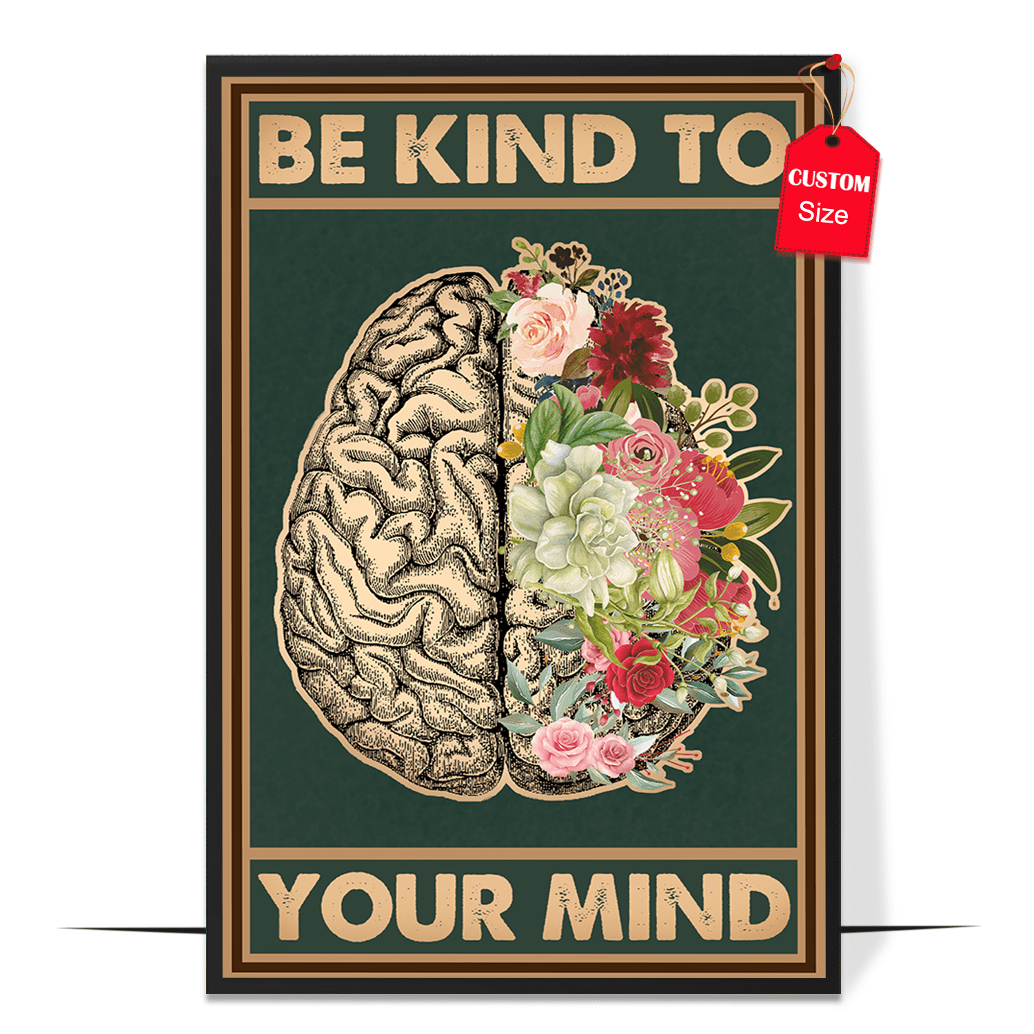 LOLUIS Be Kind To Your Mind Poster, Vintage Mental Health Awareness