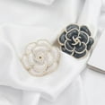 thumbnail image 3 of FNNMNNR Camellia Brooch Female High-End Pearl European And American Silk Scarf Buckle Retro Corsage Cute Pin Jewelry Clothing Accessories, 3 of 16