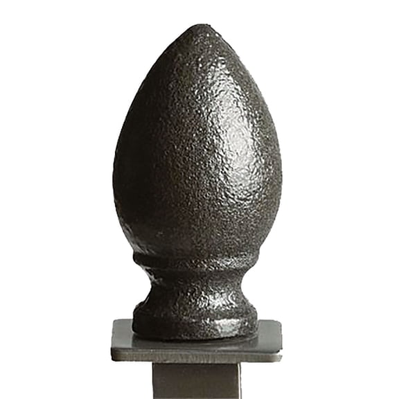 Boutique Raw Steel Teardrop Square Fitting Finial