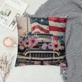 thumbnail image 2 of PHYHOO Independence Day American Flag Pillow Covers Patriotic Buffalo Plaid Flowers Blooming Throw Pillow Case Farmhouse Decorative Cushion Cover for Sofa White, 2 of 5