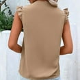 thumbnail image 7 of Diufon Sleeveless Tops for Women Ruffle Sleeve V Neck Lace Trim Tunics Casual Solid Color T Shirts, 7 of 7