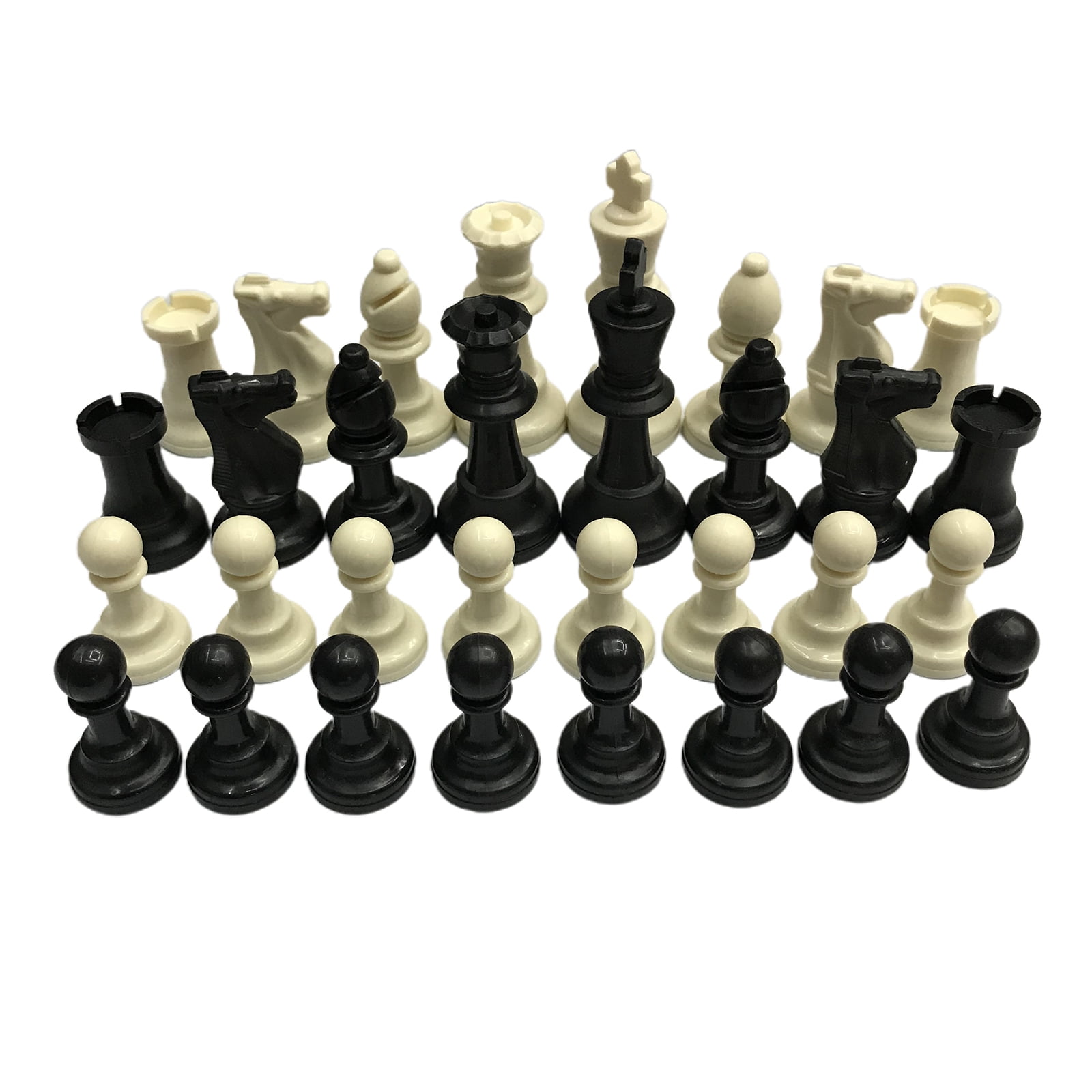 32pcs Replacement Durable Plastic International Chess Pieces Complete Kit 