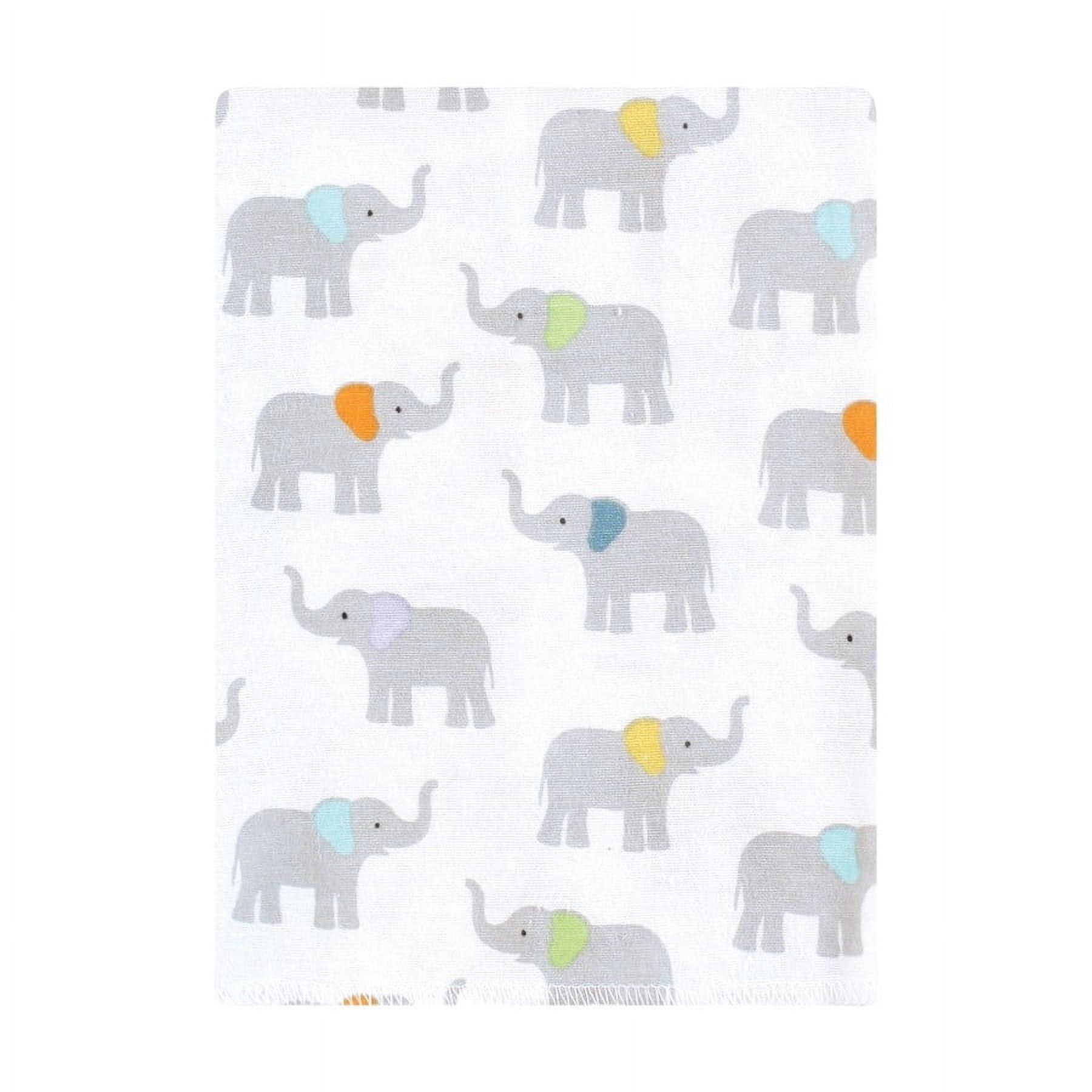 Hudson Baby Unisex Baby Cotton Poly Flannel Burp Cloths Bundle, Teal Elephant, One Size