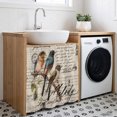 thumbnail image 3 of Country Birds Cabinet Curtain 35"Wx35"L,Dustproof Under Sink Skirt W/ Self Adhesive Tape,Envelope Postmark Vintage Farmhouse Botancial Cabinet Curtain Cover for Kitchen Sink,Bathroom Vanity, 3 of 9