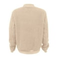 thumbnail image 6 of GrmtClth Fleece Jacket Women Casual Zip Up Fleece Sherpa Bomber Jacket Cozy Soft Long Sleeve Thermal Autumn Winter Outerwear Beige M, 6 of 7