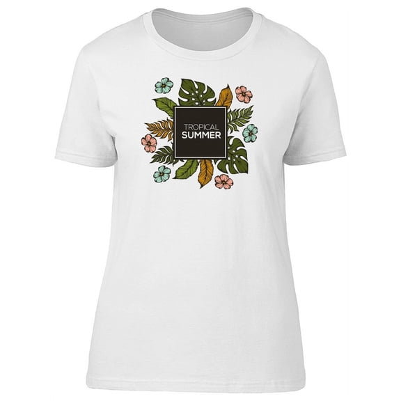 Tropical Summer Exotic Leaves Tee Women's -Image by Shutterstock