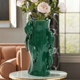 thumbnail image 3 of LuxenHome Marine Green Ceramic Fish 12.2-Inch Tall Vase, 3 of 6