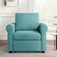 thumbnail image 3 of 3-In-1 Convertible Chair Bed Sleeper, Linen Pull Out Sleeper Chair with Adjustable Back, Single Lounge Couch for Living Room, Weight Capacity 440 LBS, Teal, 3 of 7