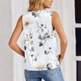 thumbnail image 5 of Tank Top for Women V Neck Loose Fit Sleeveless Summer Tops Business Casual Outfits Dressy Blouses Shirts Floral Print Tank Top, 5 of 7