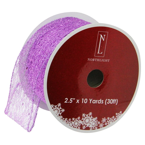 Northlight Scintillant Violet Solide Filaire Ruban d'Artisanat de Noël 2.5" x 10 Yards