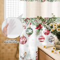 thumbnail image 2 of No Hook Shower Curtain with Built-in Rings - White Christmas Snowmen Washable Waterproof Fabric Bathroom Curtains for Hotel,Rentals, 72 X 72 Inch Long , Red Xmas Poinsettia Balls Deer, 2 of 9